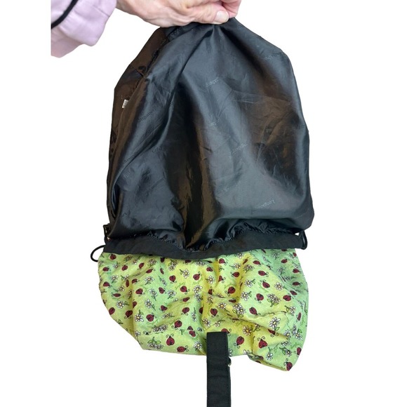Longaberger Homestead Exclusive Green Gathering Lady Bug Fabric Bag Backpack - Picture 6 of 10